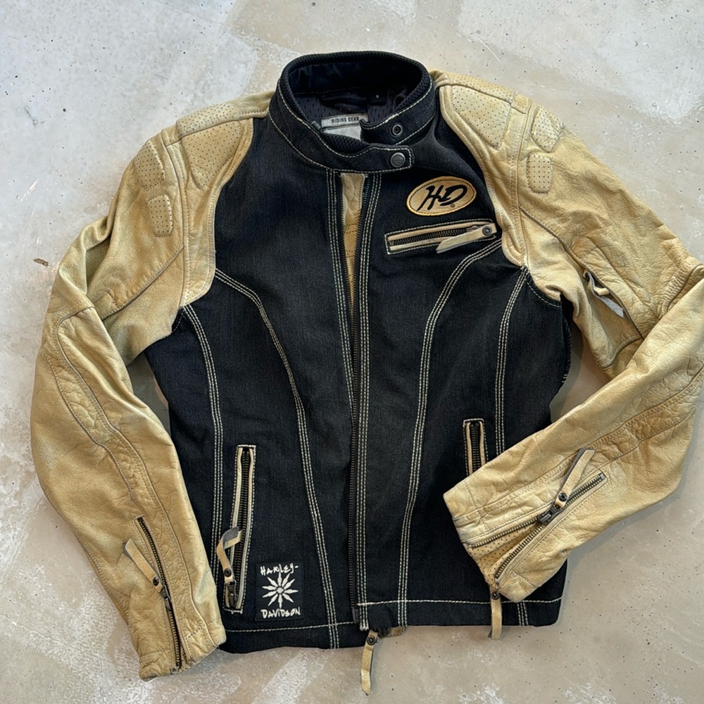 Harley-Davidson® Women's Fade Out Denim & Leather Jacket Small